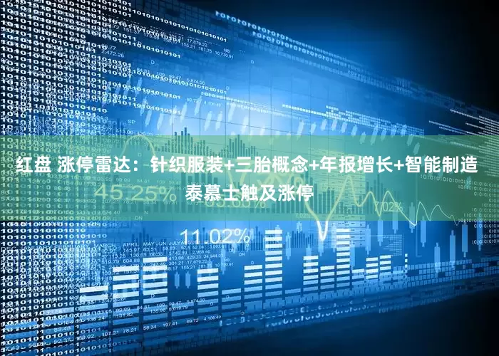 红盘 涨停雷达：针织服装+三胎概念+年报增长+智能制造 泰慕士触及涨停