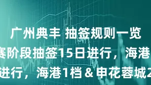 广州典丰 抽签规则一览！亚冠联赛阶段抽签15日进行，海港1档＆申花蓉城2档