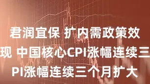 君润宜保 扩内需政策效应持续显现 中国核心CPI涨幅连续三个月扩大