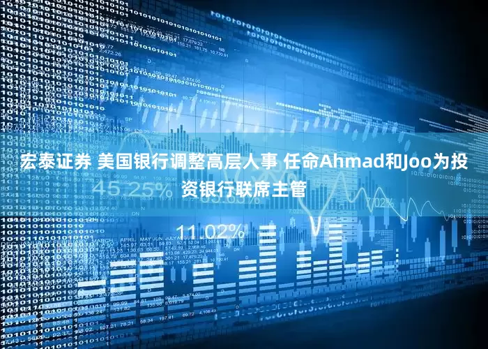 宏泰证券 美国银行调整高层人事 任命Ahmad和Joo为投资银行联席主管